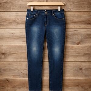 COOGI Dark Blue Women's Embroidered Plus Size Skinny Jeans 22W